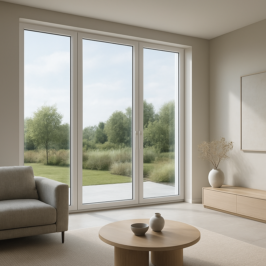 Ventanas PVC premium en vivienda contemporánea